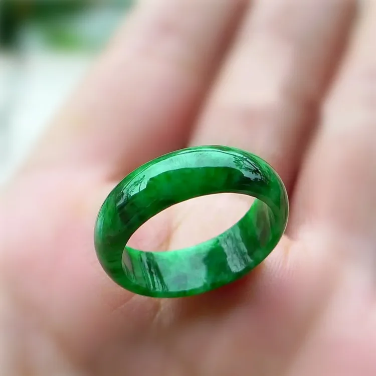 Кольцо из натурального зеленого нефрита для женщин и мужчин Изумрудное кольцо