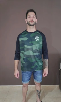 

2019 Winter Cycling Mtb Jersey Mens 3/4 Sleeve Camouflage Colors Polyester Breathable Quick Dry Jersey