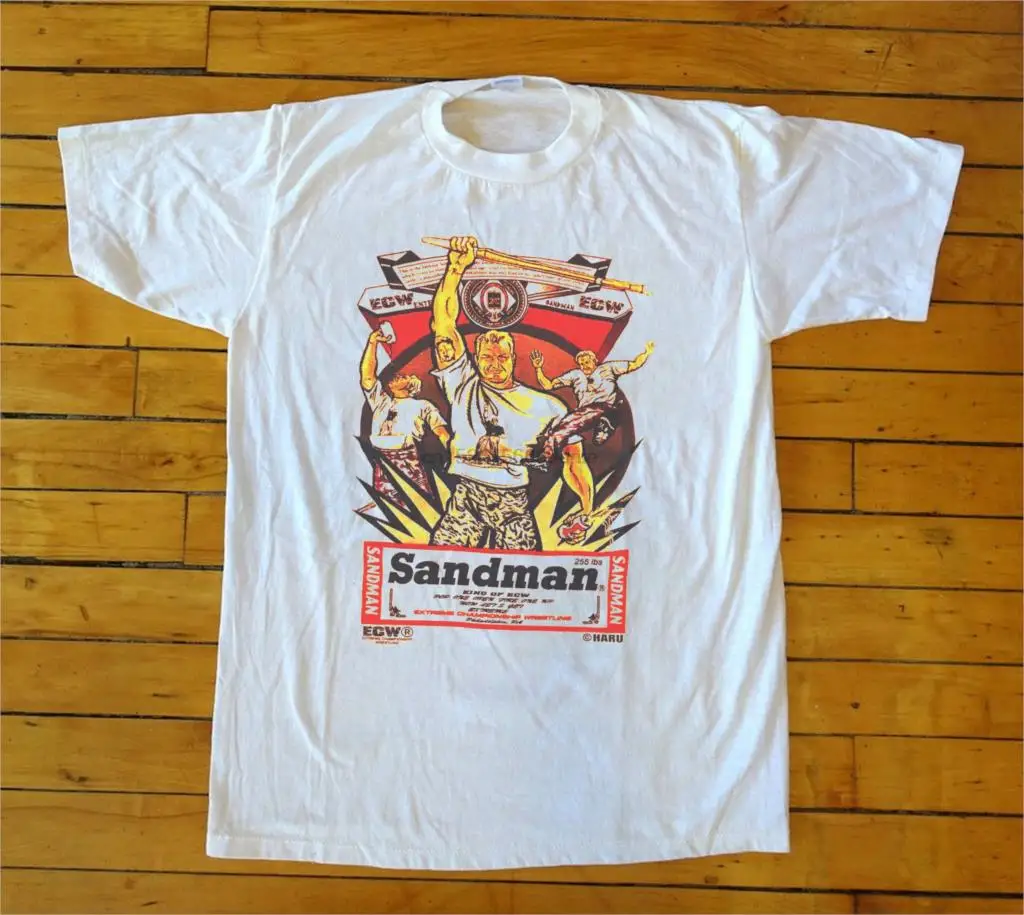 Vintage T shirt ECW Sandman Keringat 