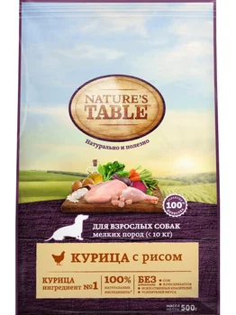 

NATURE'S table dog food, chicken and rice, 500g.