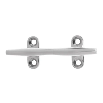 

Durable 4 inch Boat Dock Rope Line Cleat Marine Grade 316 Stainless Steel Mooring Bar Deck Cleat Open Base Stud Mount Hardware