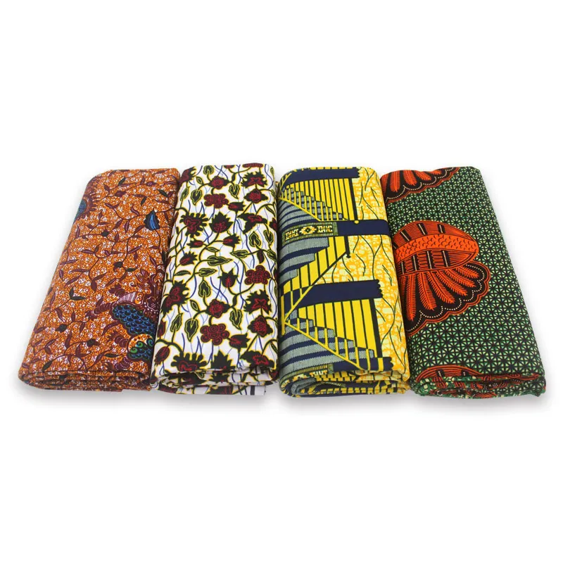promotion African Real Wax Print Fabric Cotton Batik Ankara New Cloth For Nigerian Dress Print Ankara Fabric 6yards