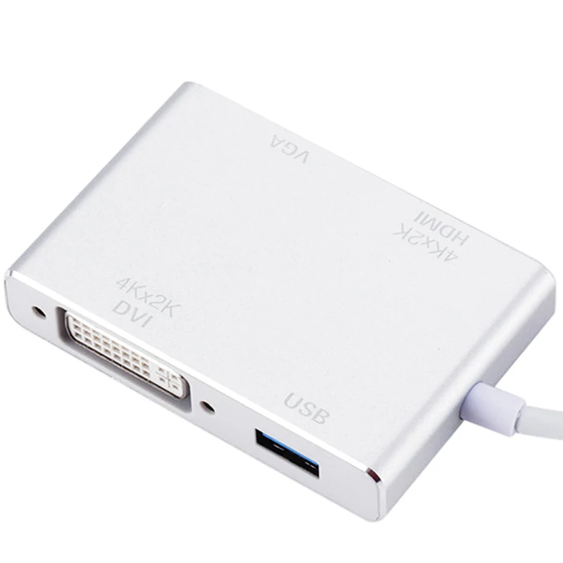 Asunflower usb type C конвертер HDMI DVI VGA USB 3,0 4 в 1 концентратор USB C адаптер для MacBook Pro Air USB C док-станция сплиттер конвертер