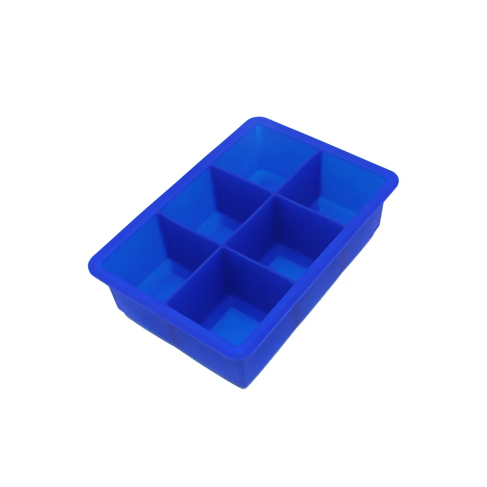 Blue 6 полости льда прямоугольная силиконовая для кубиков льда форм для выпечки Торты силиконовая коробка для хранения ароматизатор коробка кухонные инструменты - Цвет: Blue