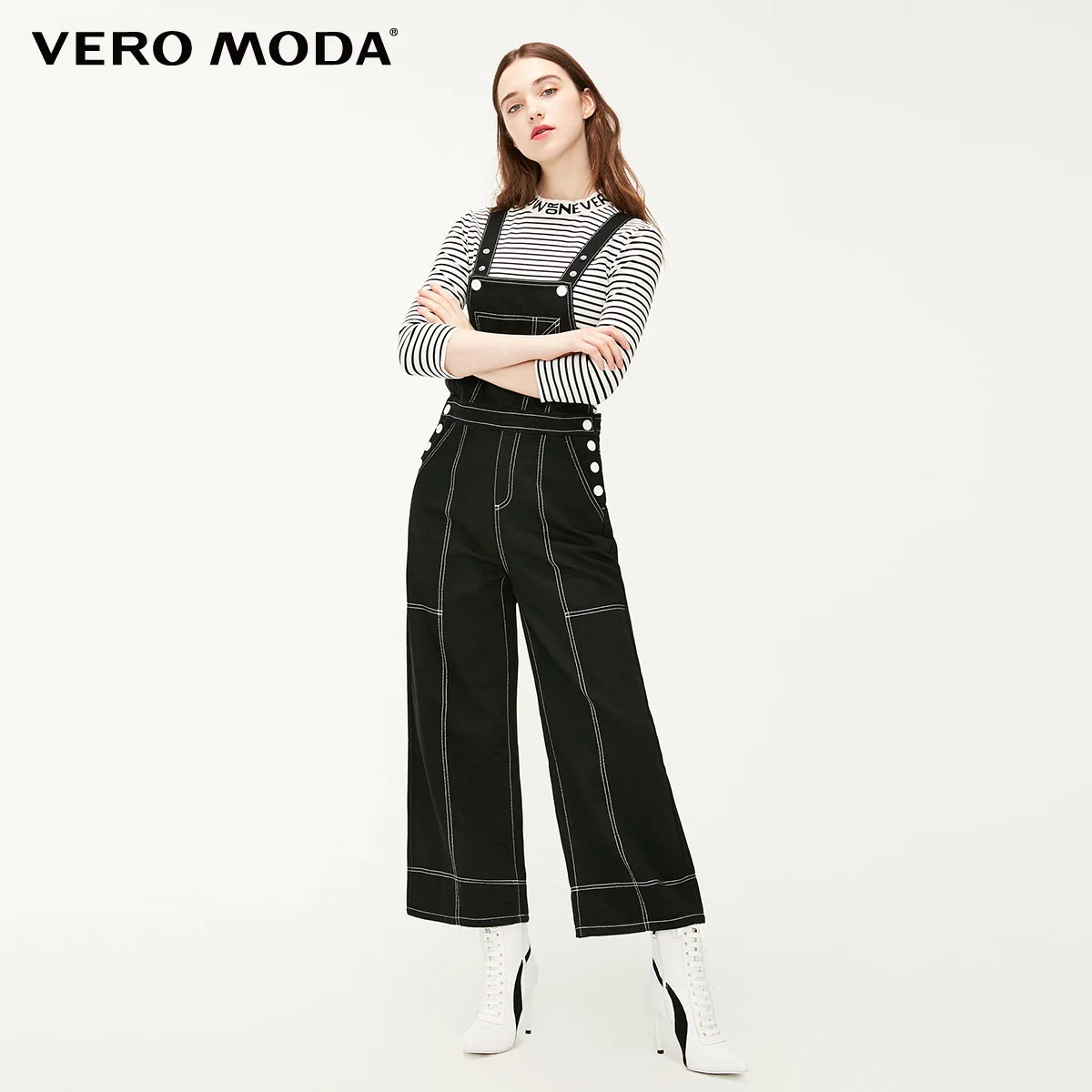 Vero Moda женские хлопковые широкие комбинезоны джинсы | 319164501