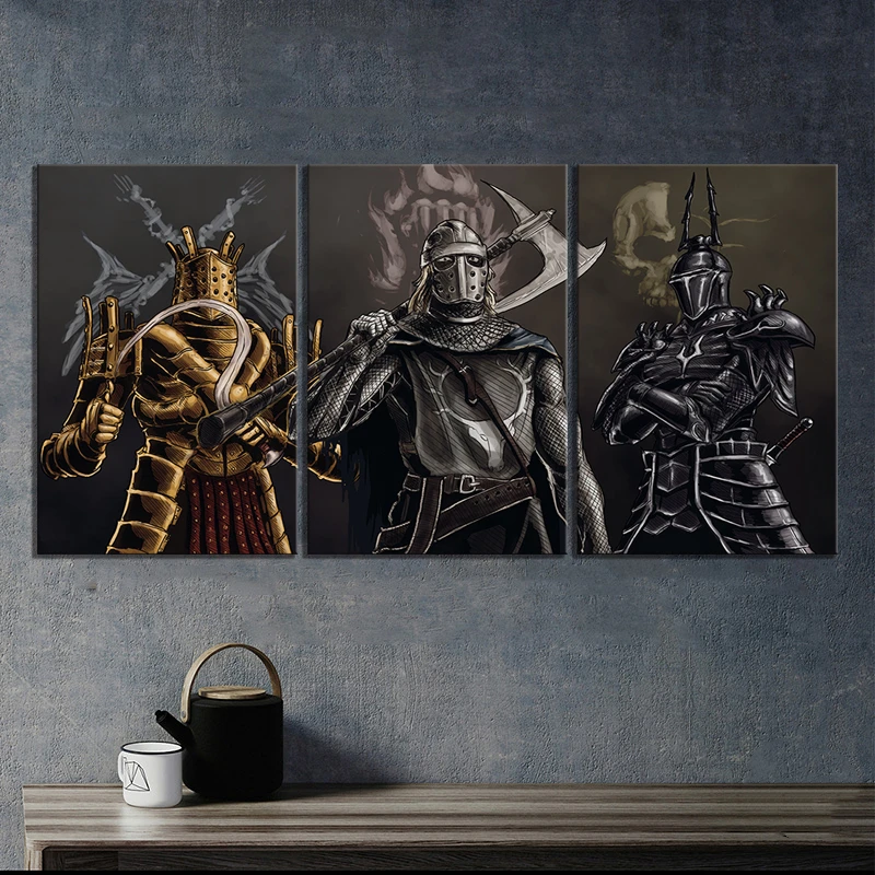 Home Decor Poster Pictures Prints Canvas 3 Piece Modular Dark Souls Warrior Game Geprinte Posters Living Room Decorative Paintin | Дом и сад