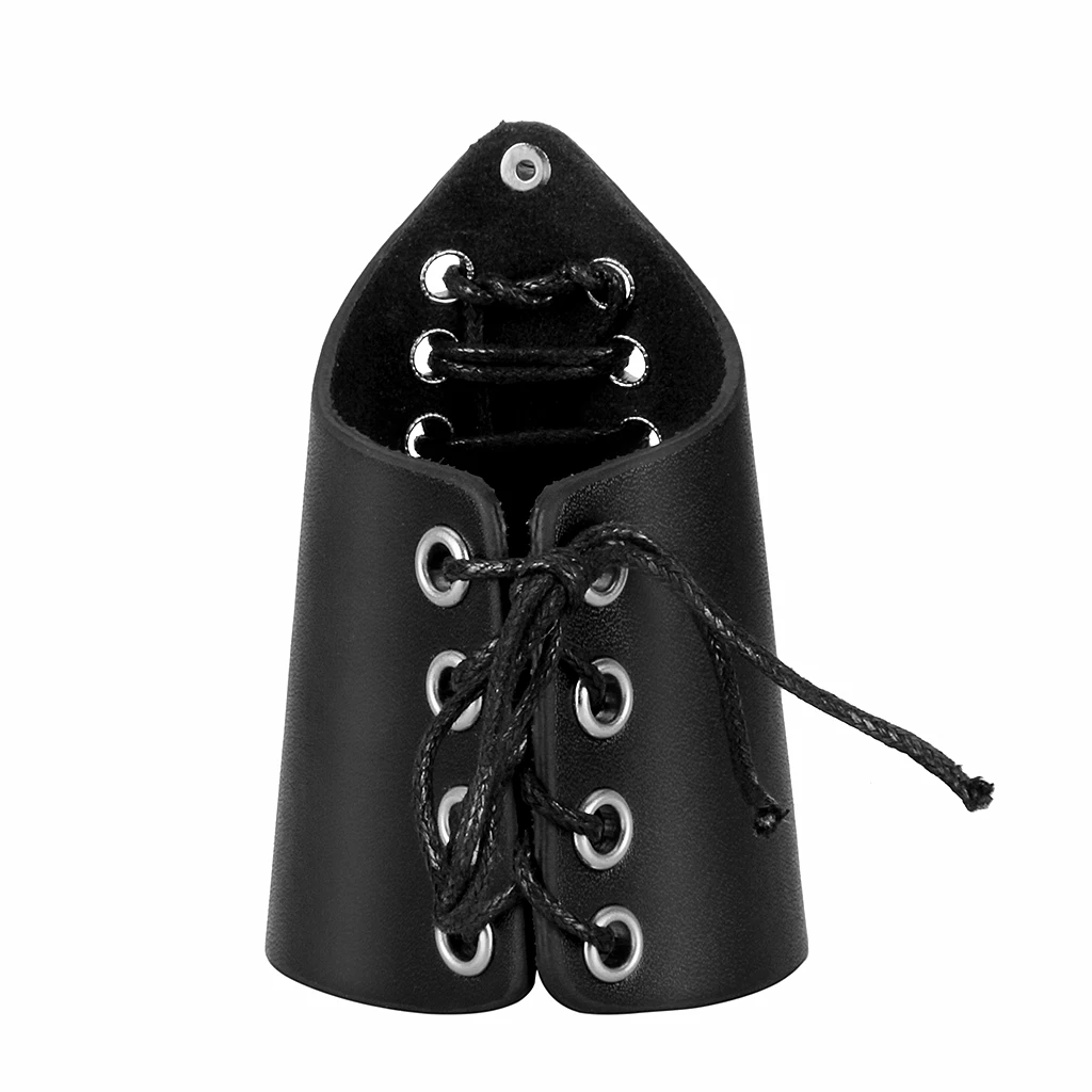 Роскошный прочный PU шнурки из кожи Регулируемый браслет унисекс защитный кронштейн - Цвет: Black