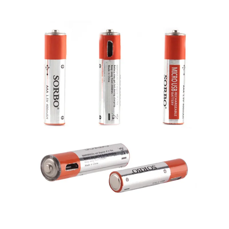SORBO 1,5 V 400mAh Li-po AAA аккумуляторная батарея AAA Быстрая зарядка батарейки USB для микрофона геймпад Bateria