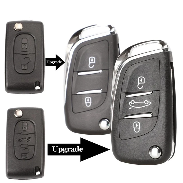 Coque de clé HU83 pliable, 2/3 boutons, étui pour clé de voiture, pour Peugeot  207 307 407 408 308 et citroën C4 C2, CE0536 - AliExpress