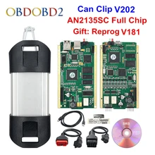 Melhor an2135sc/an2131qc chip completo para pode clipe v202 + reprog v181 ferramenta de diagnóstico automático ouro pcb para pode clipe carros 1998-2020
