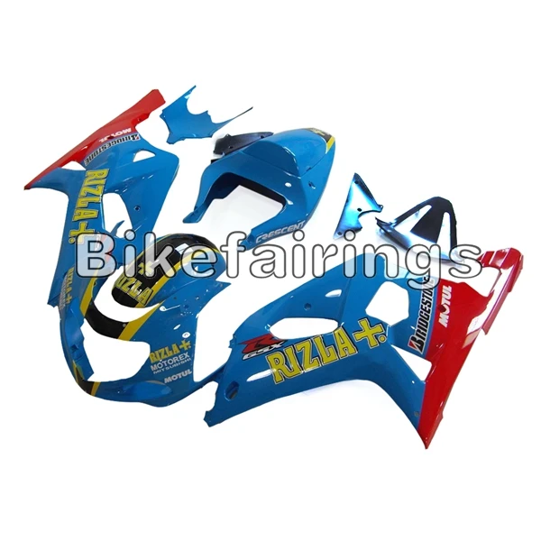 Полный обтекатели для Suzuki GSXR600 GSXR750 K1 2000 2001 2002 2003 впрыска ABS Электронный атомайзер, небесно-голубого цвета, с красным пламенем корпусов