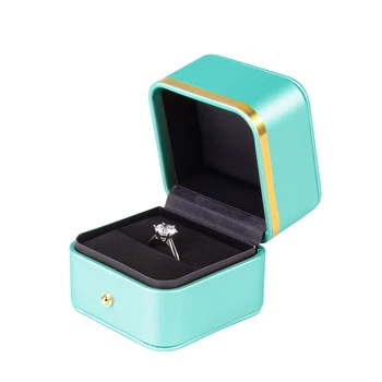 

Blue Wedding Ring Display Packaging Gift Box 3 Colors Exquisite Jewellery Pendent Bracelet Holding Case For Women Jewelry Holder