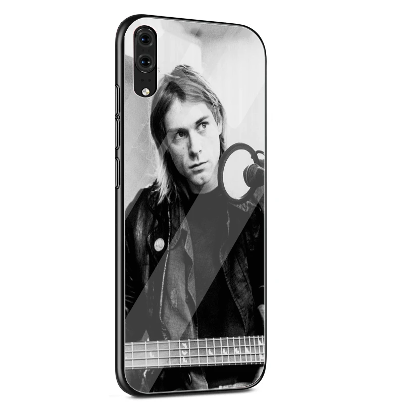 Стеклянный чехол для huawei P30 P20 P10 Y9 Y6 mate 20 Pro Lite P Smart Honor 7A 8X9 10 чехол Nirvana Kurt Cobain