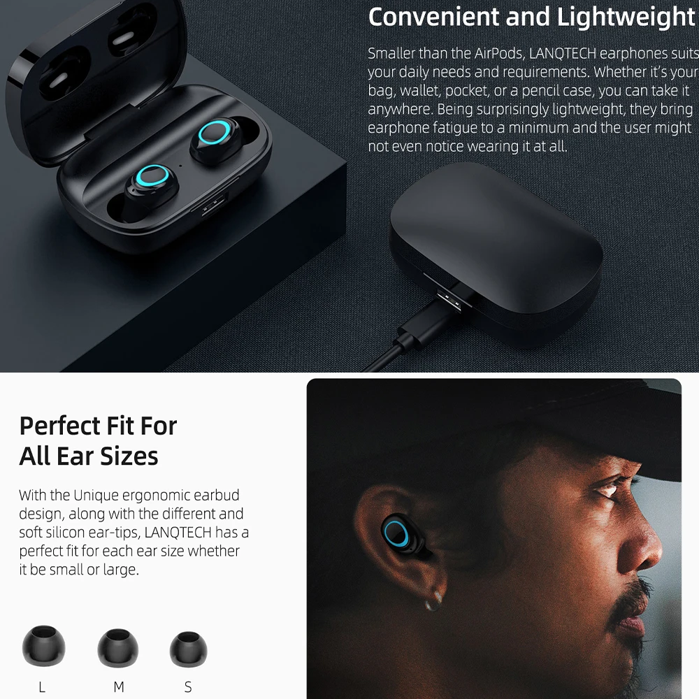 HD качество звука беспроводная гарнитура Bluetooth V5.0 стерео спортивные наушники Мобильная мощность 2200 мАч голосовой звонок для IPhone Android Горячая
