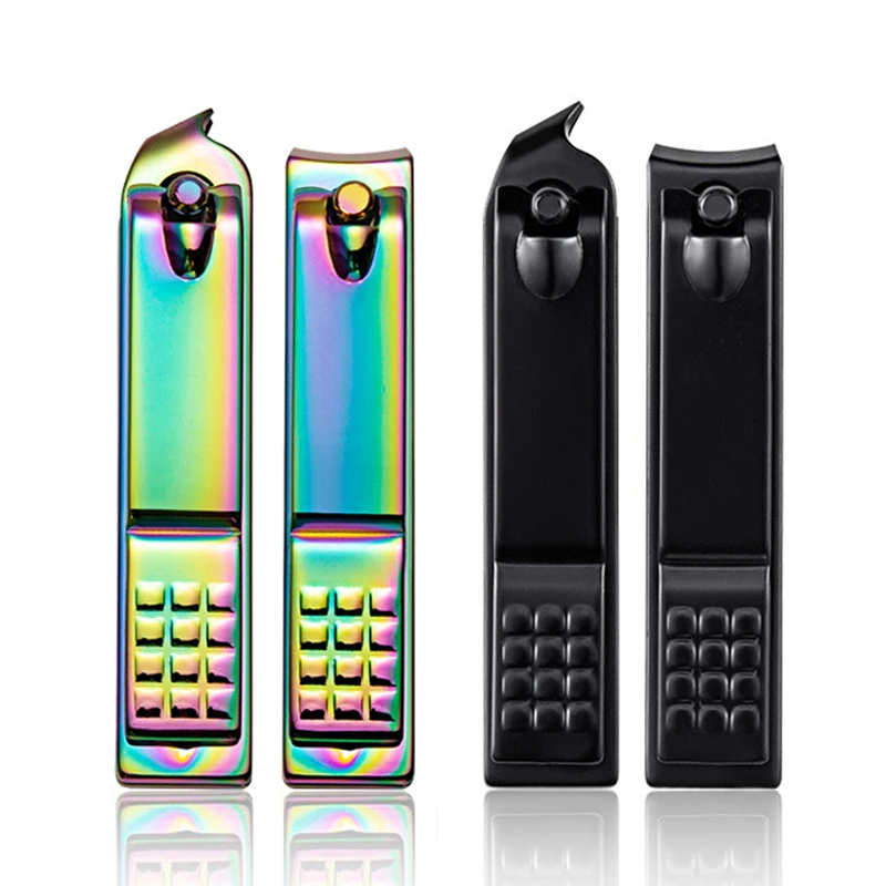 1pc Colorful Black Nail Clipper Cutter Stainless Steel Cuticle Scissors Machine Professional Toenail Trimmer Manicure Tool