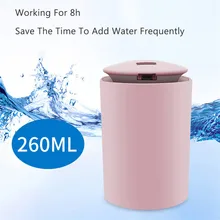Mais novo 260ml ultra-sônico mini umidificador de ar aroma difusor óleo essencial portátil casa carro fogger névoa maker com led noite lâmpada