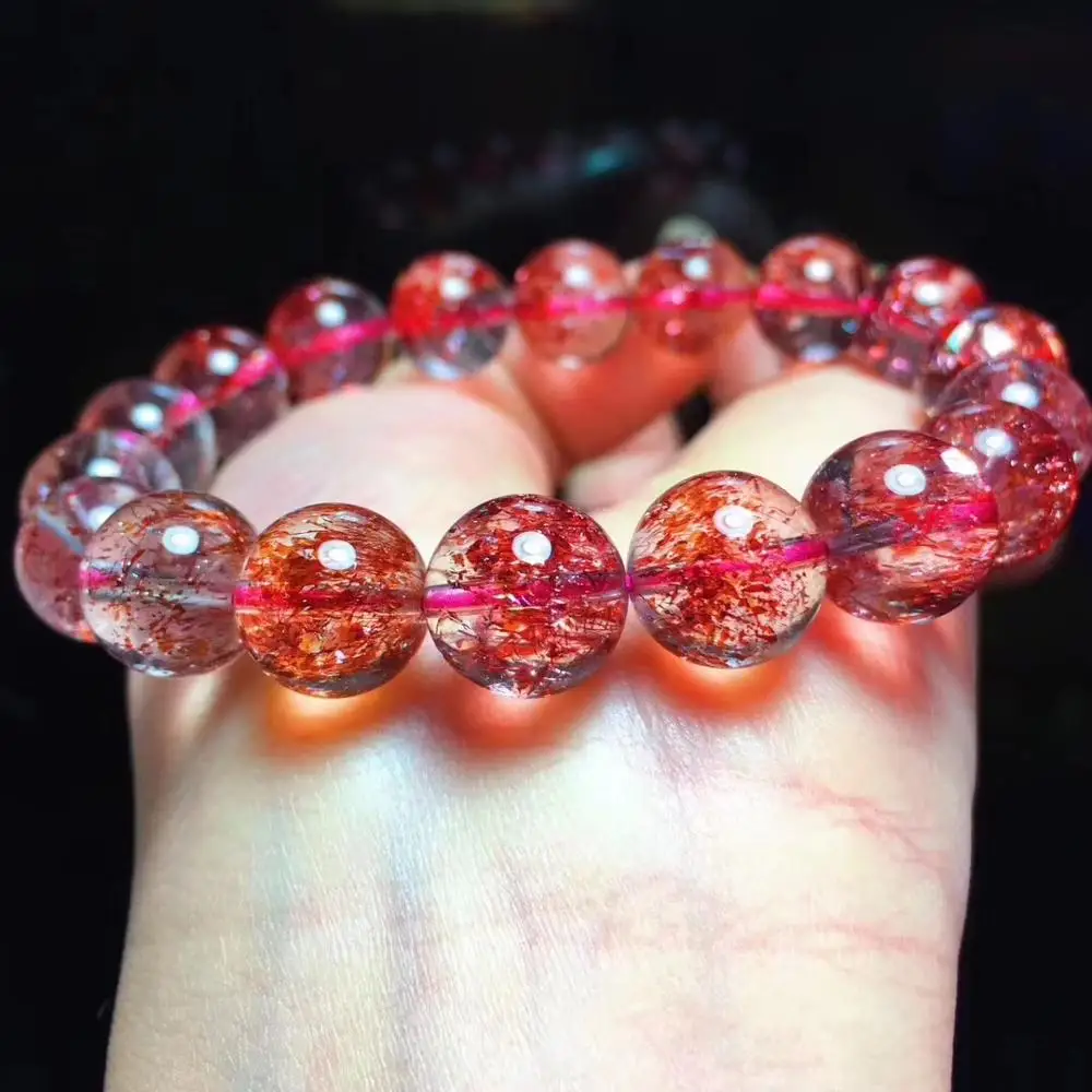 

Top Quality 11mm Natural Strawberry Quartz Super Seven Melody Bracelet For Women Men Crystal Round Beads Stretch Jewelry AAAAA