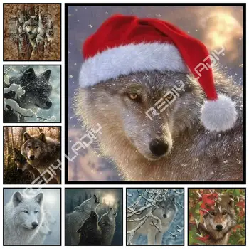 

DIY Diamond Painting Wild Wolves Full Square/Round Drill Diamond Embroidery Picture of Rhinestone Mosaic Cross Stitch Home Decor