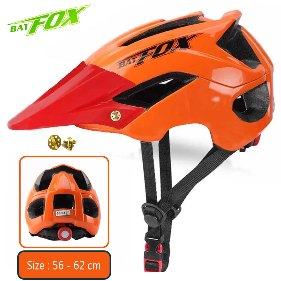 5002-Orange-Red BATFOX велосипедный шлем для велосипеда MTB велосипедный шлем Новинка оранжевый черный мужской женский горный шоссейный велосипед цельные литые спортивные шлемы - Цвет: 5002-Orange-Red