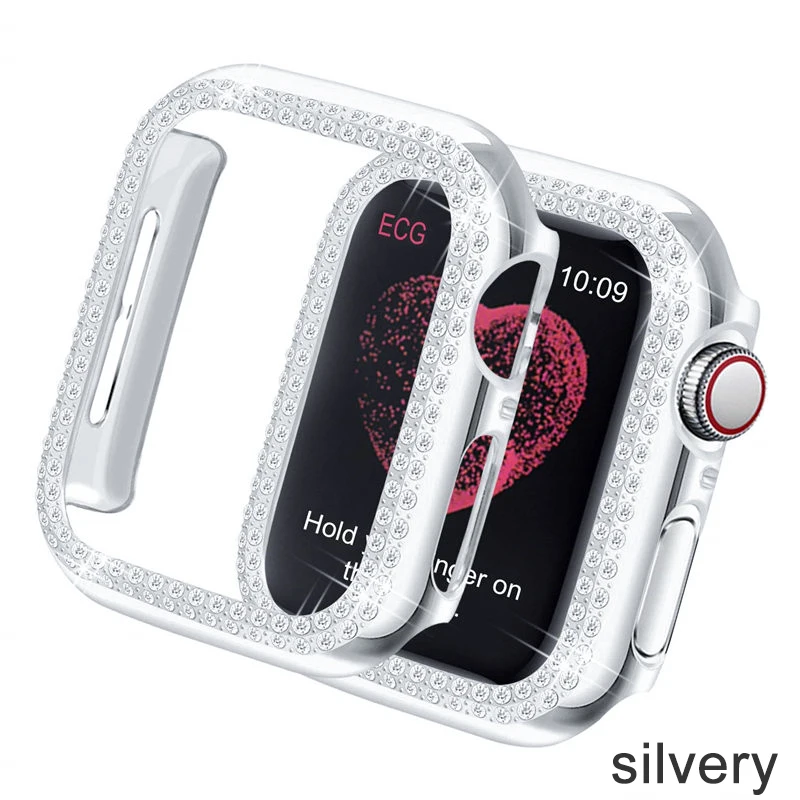 Алмазный чехол для Apple watch band 5 4 3 Чехол 44 мм 40 мм 42 мм 38 мм iwatch band Кристальный защитный бампер