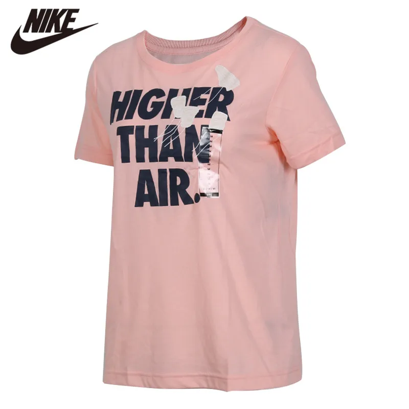 

Original Nike AS W NSW TEE HIGHER THAN AIR Women Soft pink Shirts Short Sleeve Grey