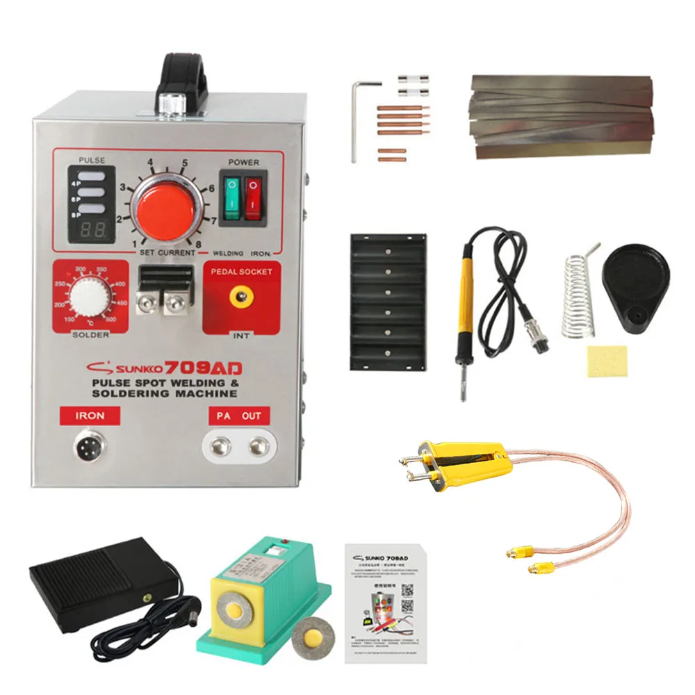 

220V 3.2KW SUNKKO 709AD Battery Spot Welder with HB-71B Welder pen for 18650 Spot Welding Machine free shipping