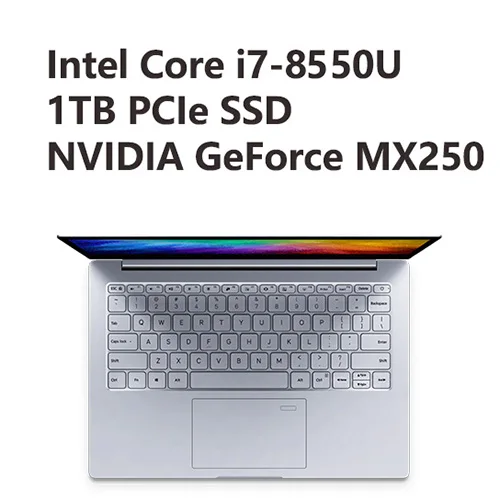 Silver i7 1TB SSD Xiaomi Mi ноутбук Air 13,3 дюймов Английский Win10 MX250 двойная выделенная карта Intel i5/i7 8 Гб Ram 256 ГБ SSD с отпечатком пальца - Цвет: Silver i7 1TB SSD