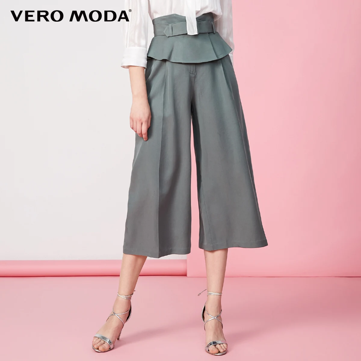 Vero Moda Women's Office High Waist Wide Waistband Decoration Capri Pants | 31936J506 Vero Moda Women's Office High Waist Wide Waistband Decoration Capri Pants | 31936J506