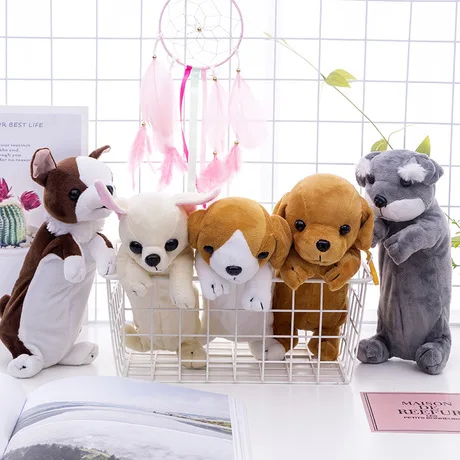 1 шт. мультяшный плюшевый чехол-карандаш Kawaii канцелярские принадлежности плюшевая собака щенок школьные канцелярские принадлежности пенал детский пенал Рождественский подарок