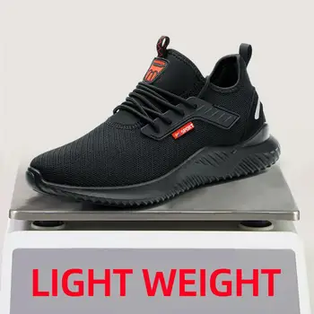 Work Safety Shoes Anti-Smashing Steel Toe Puncture Proof Construction Lightweight Breathable Sneakers shoes Men Women is Light 5