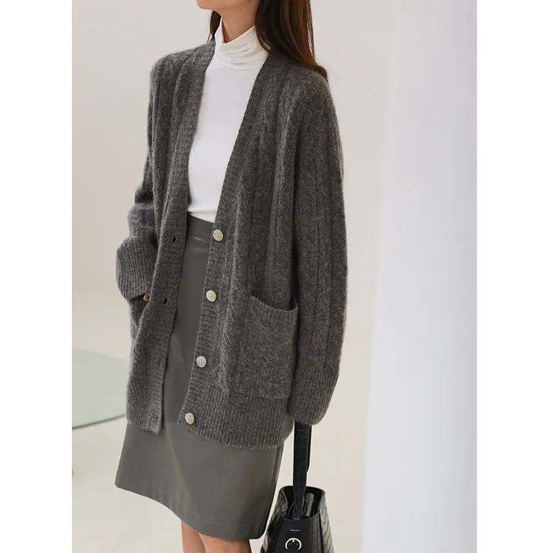 ^Cheap England Style V-Neck Single Breasted Womens Sweater Ladies Winter Women's Knitted Cardigans Jersey De Mujer Invierno