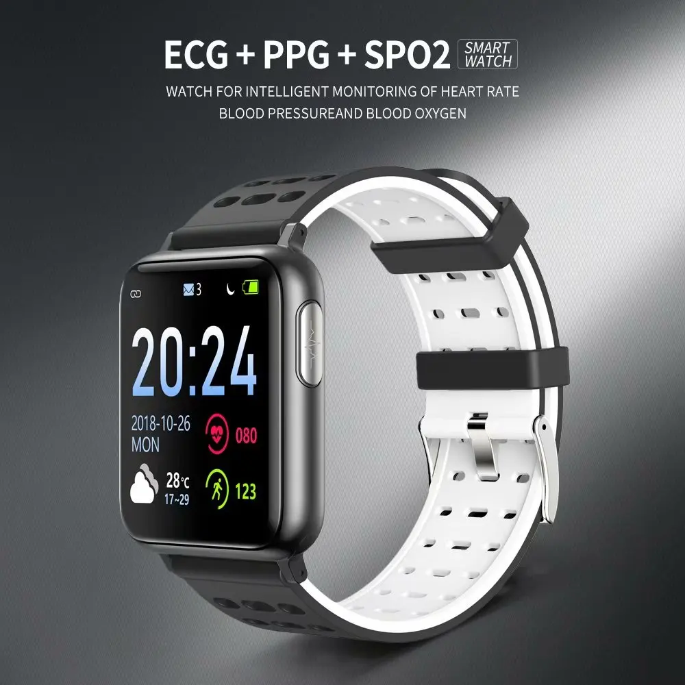 

V5 Smart Watch ECG+PPG Smart Fitness Bracelets Heart Rate Monitor Blood Pressure Watch Waterproof Smartwatch For Andriod IOS