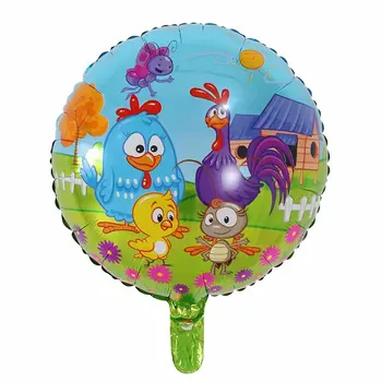 

50pcs 18inch Round Duck Animal Brazilian Chicken Foil Balloons Kids Birthday Party Decoration Baby Shower Air Balloon Supplies