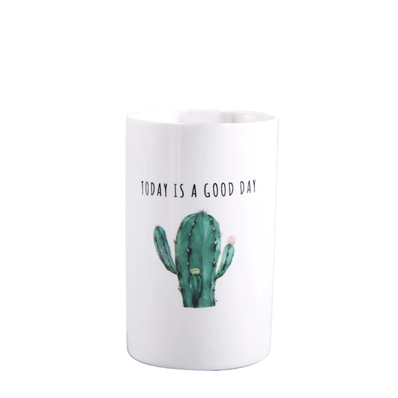 

Eco Friendly Ceramic Toothbrush Cup Bathroom Accessories Brush Organizer Household Travel Hotel Tooth Glass Gargle Mug