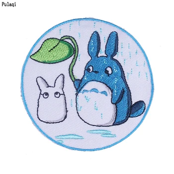 

Pulaqi Animals Patch Totoro Unicorn Stripe Embroidered Iron On Patches For Clothing Badge Applique On Clothes Jacket Clothes DIY