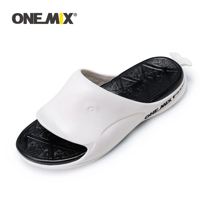 

ONEMIX Summer Slippers Flip Flops for Women Beach Shoe Men Slippers Black White Non-slip Bathroom Slides Indoor Lover Slippers