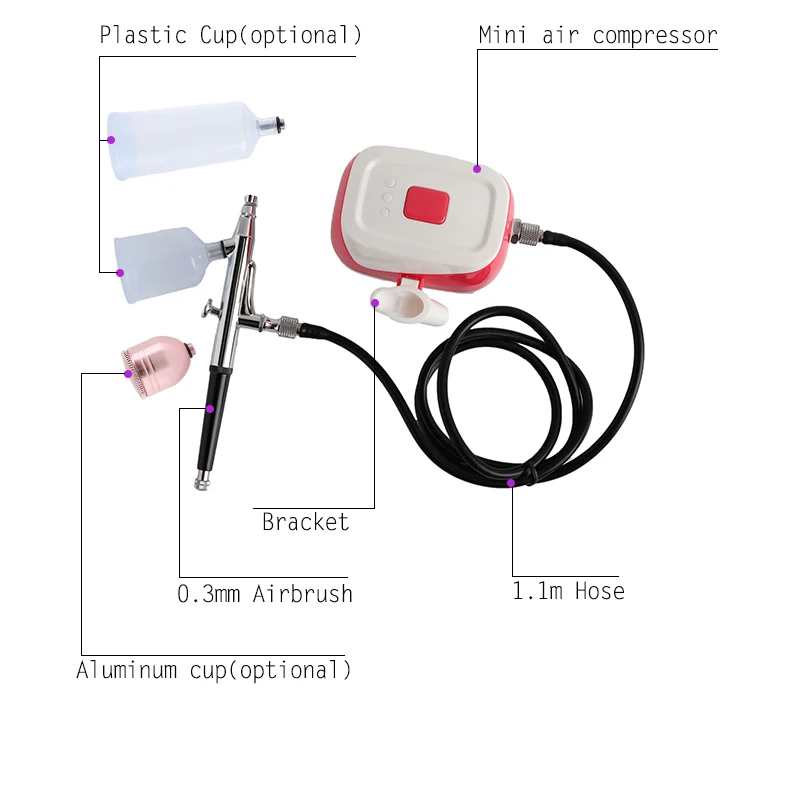 Onnfang 0,2 мм Аэрограф-комплект беспроводной воздушный компрессор бесшумный мини аэрограф компрессор комплект 7 мл и 20 мл и 40 мл покраска Spary gun