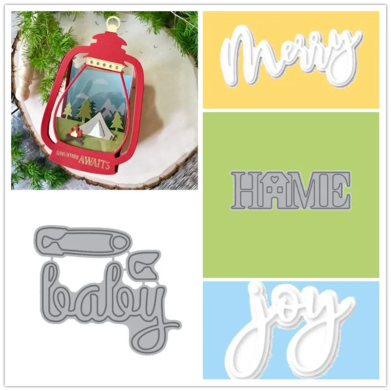 

Joy Letter Creative Home Christmas Tree Metal Cutting Dies For Scrapbooking Letterpress Embossing Paper Cards Crafts New Dies