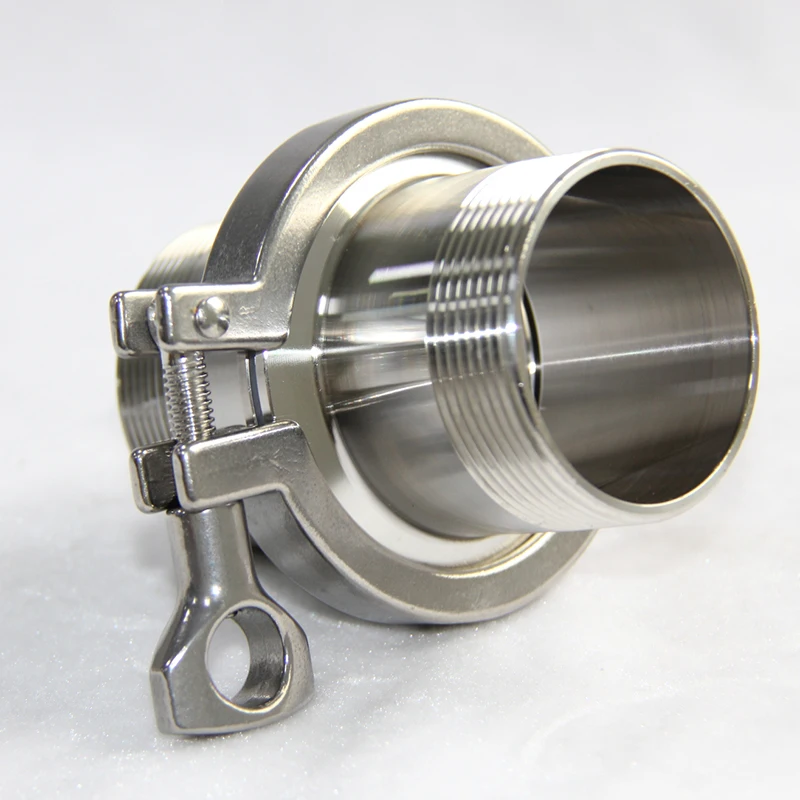 Нержавеющая сталь SS304 DN15-DN50 1/"-2" OD санитарный наконечник с наружной резьбой фитинг Tri Clamp пищевая+ прокладка