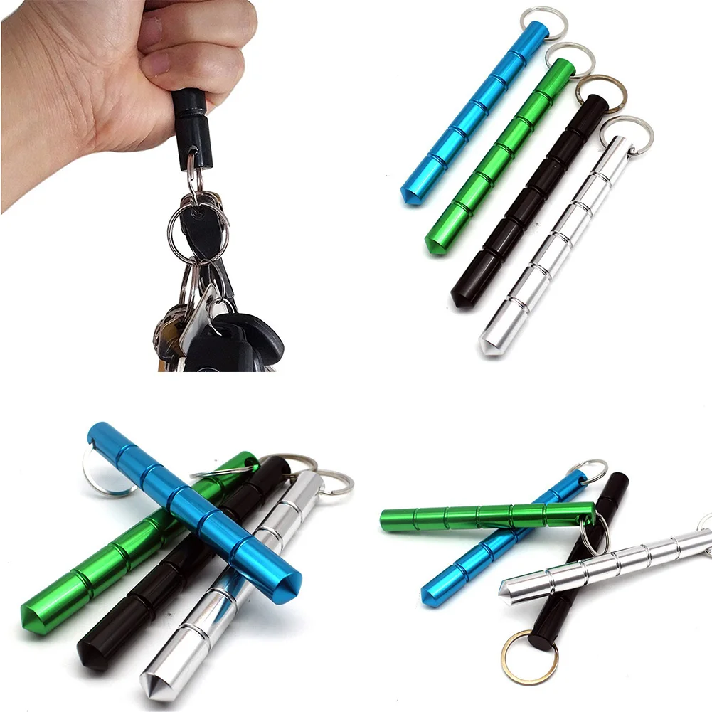 

Creative High Quality Black Metal Kubaton Keychain / Keyring Pair For Pressure Tip Self-Defense