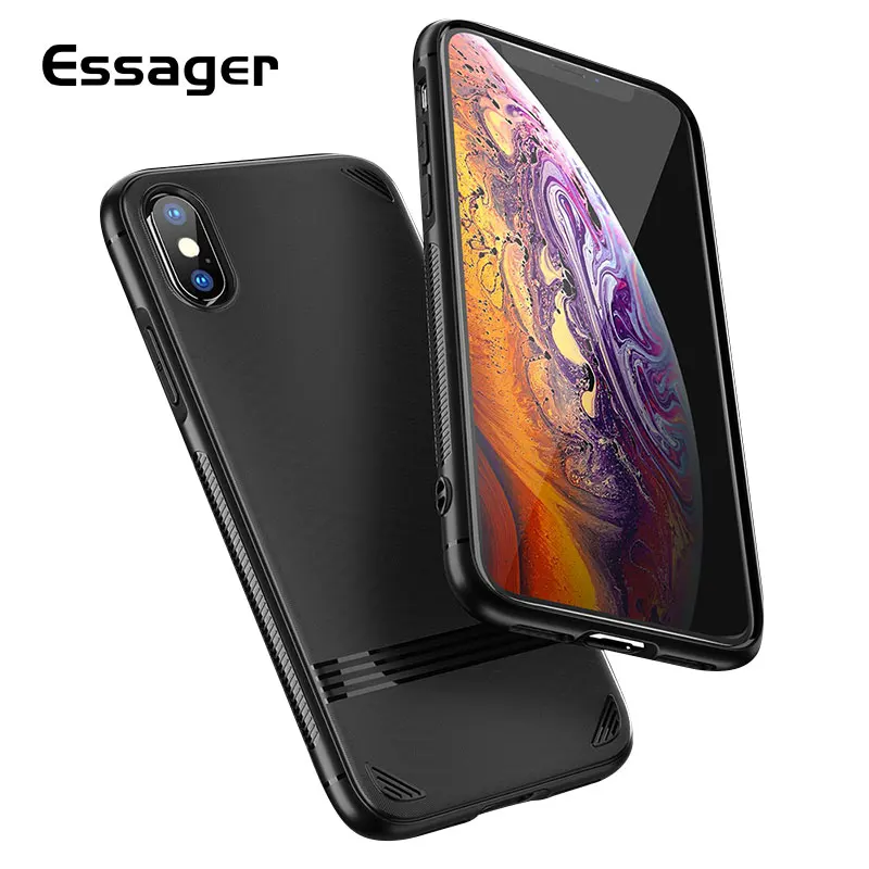Роскошный чехол Essager для iPhone Xs Max X Xr 8 7 Plus Мягкая силиконовая задняя крышка из ТПУ