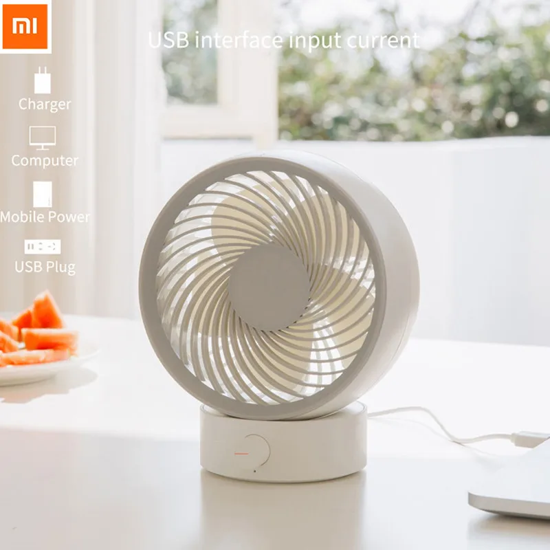 Горячий XIAOMI 3 жизнь мини воздушный Циркуляционный Вентилятор 180 градусов вращение 330 сильный ветер мощность usb зарядка низкий уровень шума высокий ветер