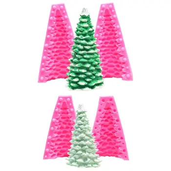 

3D Christmas Tree Silicone Candle Mold Soap Clay Making DIY Cake Mould Chocolate Decorating Baking Tool