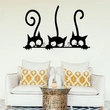 Импортные товары настенные наклейки черно-белые с рисунком кошки детская комната Спальня Декоративные наклейки с мультгероями Wish AliExpress XP