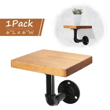 

Retro Iron Industrial Pipe Shelf with Wood Board DIY Wall Mounting Storage Bracket Holders Racks Home Decor Support Hardware