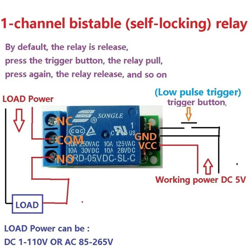 4CH 5V флип-флоп запоминающее реле Модуль бистабильный самоблокирующийся переключатель низкий импульсный триггер плата для Arduino умный дом светодиодный двигатель - Комплект: 1CH 5V
