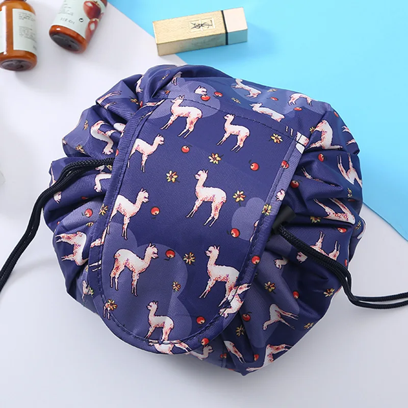 Women's Waterproof Drawstring Travel Cosmetic Organizer Bag