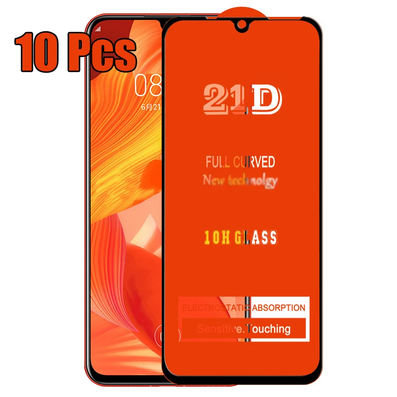 10 шт. полное клеевое закаленное стекло 21D для Huawei P50 P40 Lite E Mate 40 30 Y5P Y6P Y7P Y8P Y8S Y7A Y9A