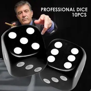 

Dice Rolling Dice KTV Game Poker Black 10pcs Rounded Dice Gambling Club Bar Party Devil