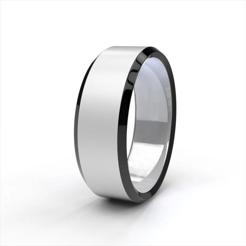 Sliver Black Прямая поставка индивидуальное имя DIY логотипы 8 мм черные/серебряные/Золотые синие титановые кольца персонализированные ювелирные изделия Свадебные кольца для мужчин - Цвет основного камня: Sliver Black
